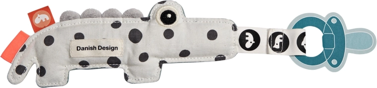Done by Deer przytulanka z uchwytem na smoczek Croco niebieska