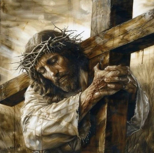 Malowanie diamentowe Jezus niosący krzyż 30 × 40 cm