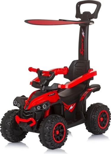 chipolino jeździk z prowadnikiem i daszkiem atv red