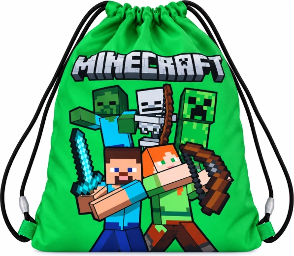 Dziecięcy worek na plecy Minecraft zielony