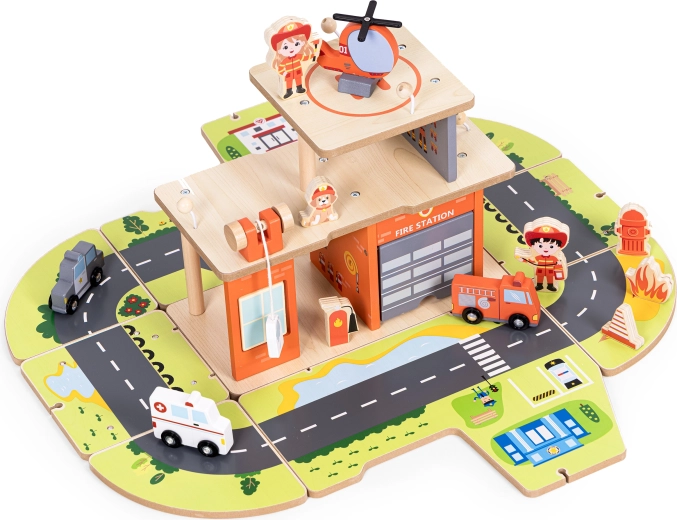 Dwupiętrowa stacja z lądowiskiem