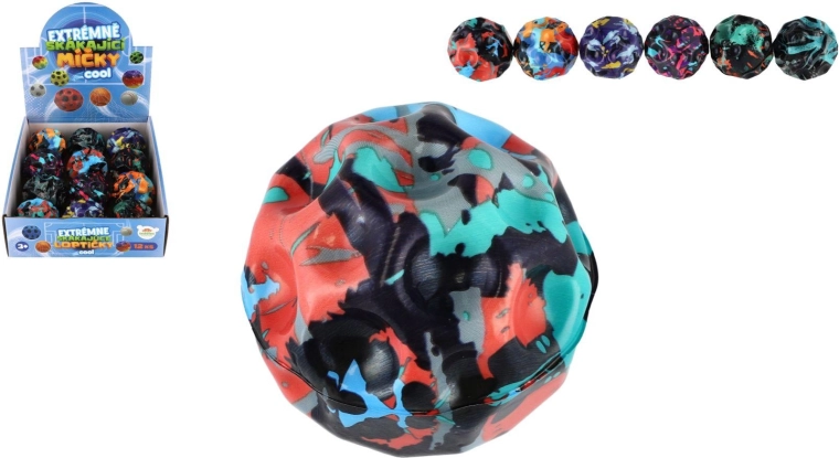 Ekstremalnie skacząca piankowa piłeczka „meteoryt” 6 cm, mix kolorów