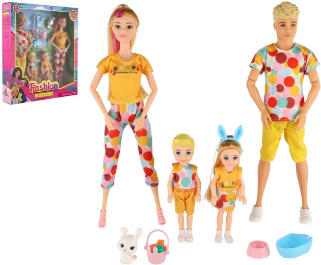 Lalka i lalek z dziećmi i akcesoriami 30 cm – zestaw rodzinny