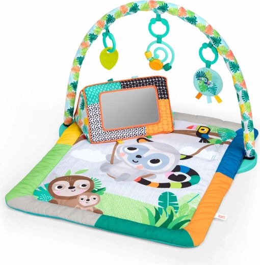 Mata edukacyjna Bright Starts Tropical Treetop wspierająca rozwój motoryki i zmysłów