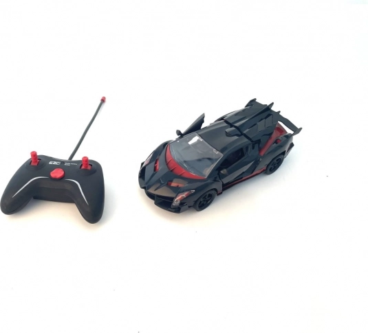 Sportowe auto RC czerwono-czarne w skali 1:18