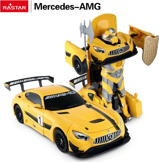 Samochód RC i robot 2w1 Rastar Mercedes-AMG GT3 1:14 żółty