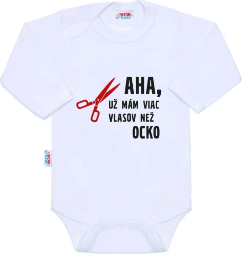 Body niemowlęce z nadrukiem New Baby Więcej włosów niż tata, 86 (12–18 miesięcy)