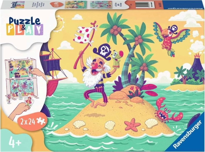 Ravensburger Puzzle & Play: piracka przygoda 2×24 elementy