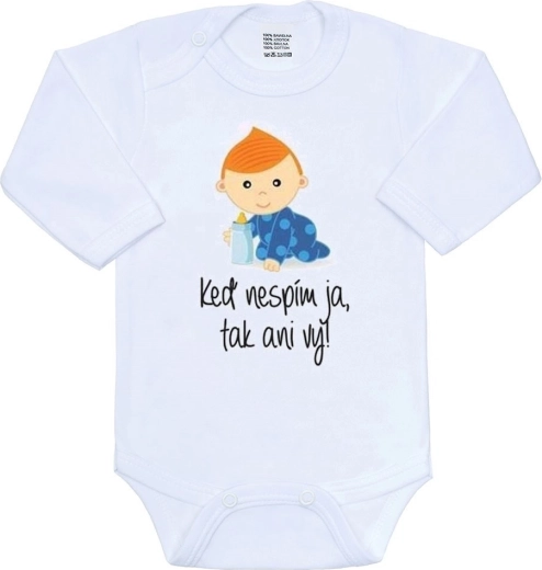 New Baby body z nadrukiem „Kiedy ja nie śpię, to wy też nie”