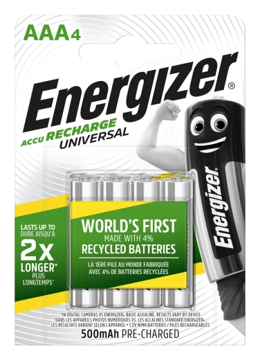 Energizer akumulatory AAA 500 mAh, 4 szt.