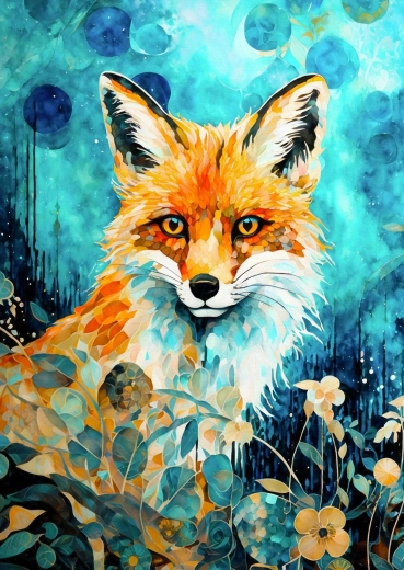 Puzzle Enjoy lis na niebieskim tle 1000 elementów