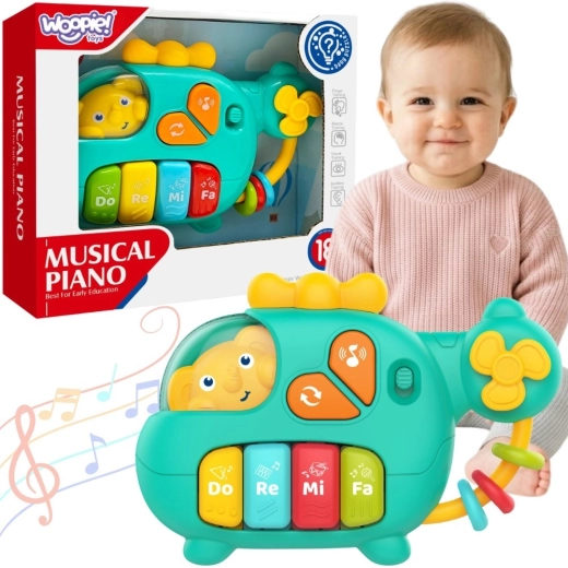 Woopie Baby interaktywne pianinko helikopter ze słonikiem