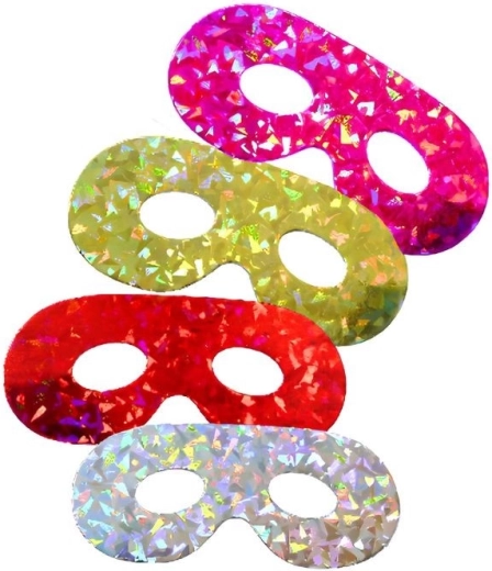 Papierowa maska domino z efektem holograficznym, 6 szt.