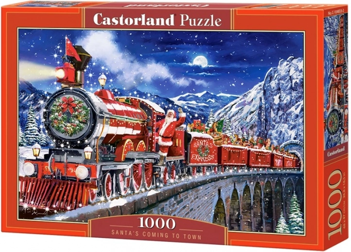 Puzzle 1000 elementów – świąteczny pociąg SANTA