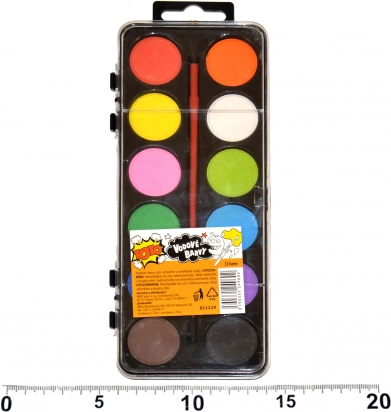 Farby wodne 12 kolorów z pędzelkiem