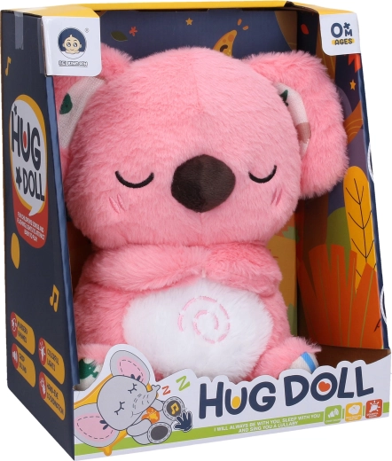 Pluszowa oddychająca koala różowa z efektami 27 cm