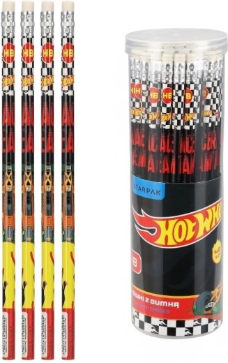 Ołówek grafitowy z gumką Hot Wheels HB – 1 szt.