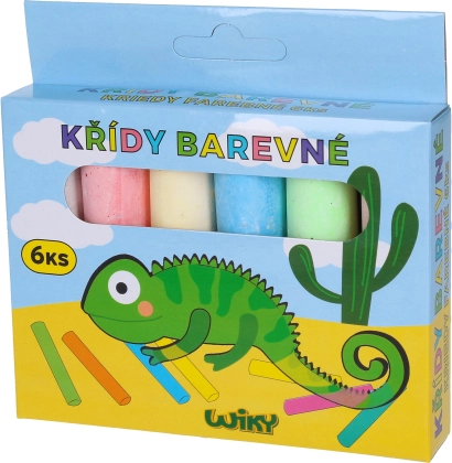 Kolorowe kredy chodnikowe, okrągłe, 6 szt.