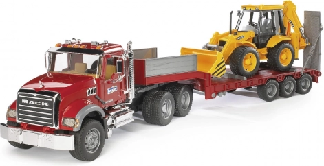 Bruder ciężarówka Mack z naczepą i ładowarką JCB 4CX 1:16
