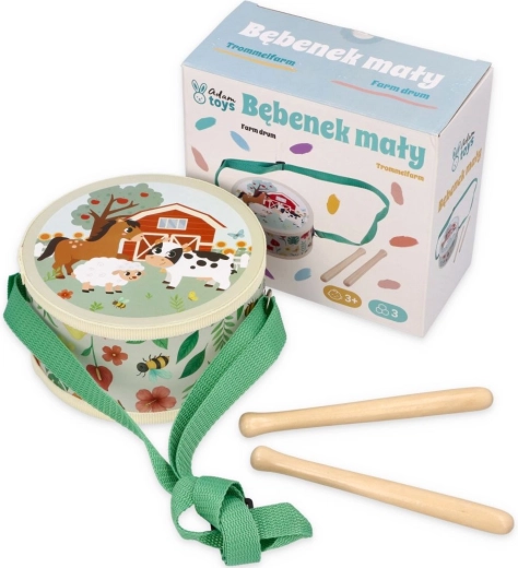 Adam Toys Bębenek dziecięcy z motywem farmy - 1 sztuka