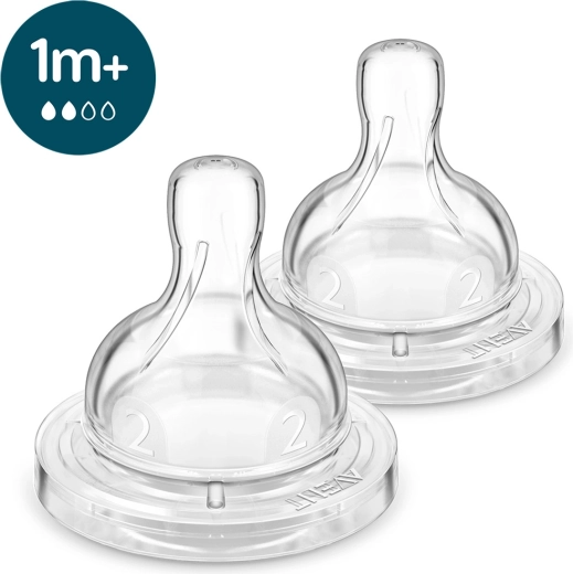 Philips Avent smoczek do butelki Anti-colic, wolny przepływ, 1m+, 2 szt.
