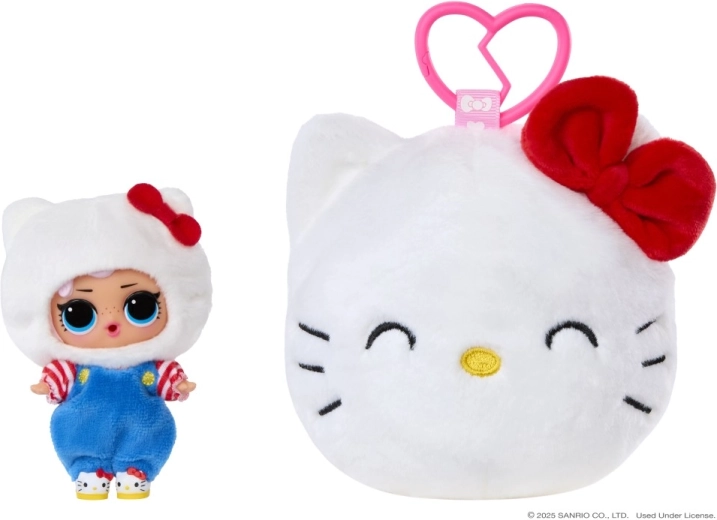 L.O.L. Surprise! Hello Kitty and Friends pluszowa laleczka z dwustronnym breloczkiem - 1 sztuka