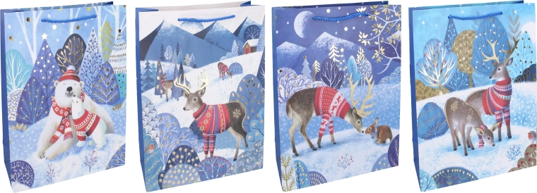 Świąteczna torba prezentowa M 26 × 32 × 10 cm - 1 sztuka