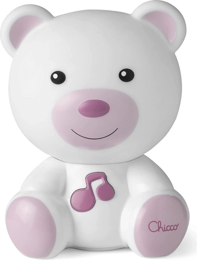 Chicco nocna lampka z muzyką Miś różowa