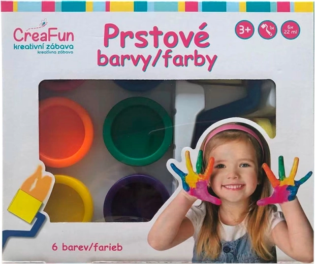 CreaFun farby do malowania palcami – zestaw 6 × 132 ml