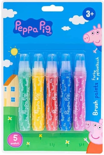 Farby w pędzelkach ASTRA ŚWINKA PEPPA, 5 szt.
