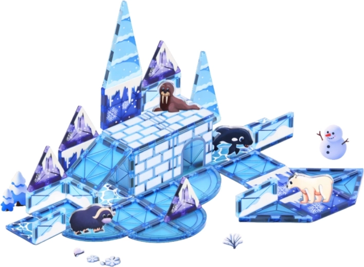 Przezroczyste niebieskie panele jak lód