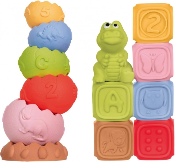 Montessori klocki i sensoryczna piramida 13 szt.