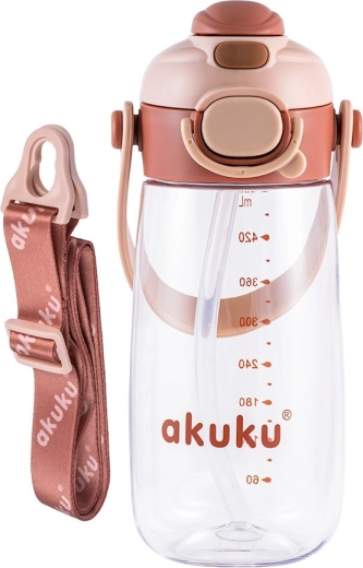Butelka szkolna ze słomką Akuku 480 ml mocha