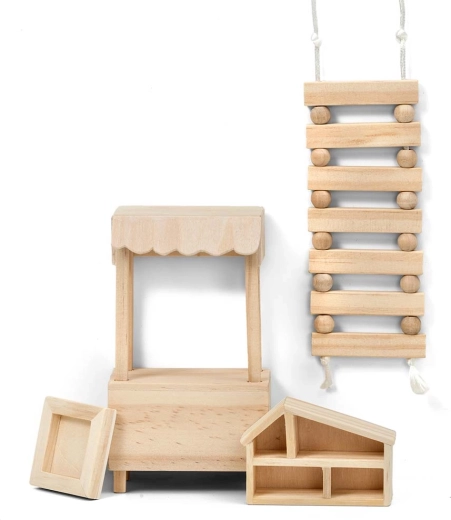 Dodatki DIY z naturalnego drewna gotowe do własnego wykończenia