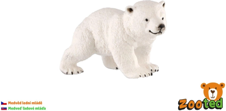 Plastowa figurka młodego niedźwiedzia polarnego, 6 cm