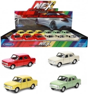 Auto Welly Wartburg 353 metal/plast 12 cm 4 kolory na napęd wsteczny