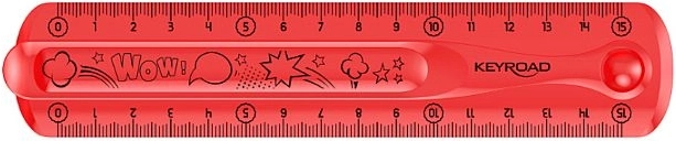 Elastyczna linijka KEYROAD Flexi 15 cm czerwona