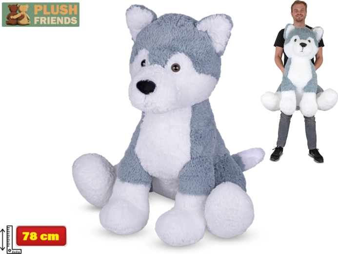 Pluszowy pies husky 78 cm siedzący – Plush Friends