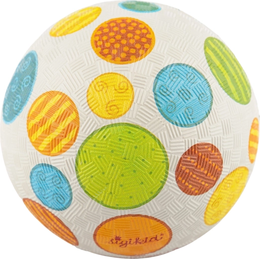 Sigikid piłka dziecięca z naturalnego kauczuku szara w kółka 12 cm