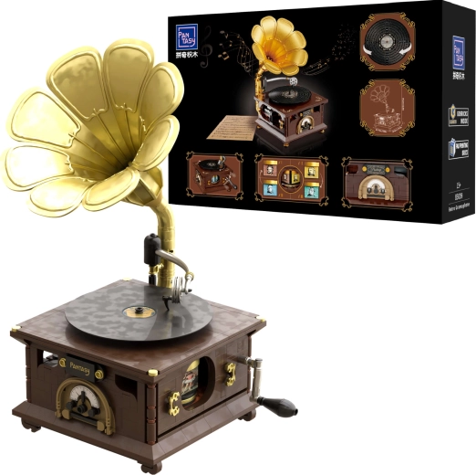 Pantasy vintage gramofon z klocków