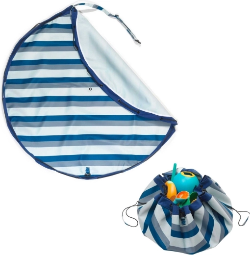 Play&Go outdoorowy worek na zabawki i mata w zielone paski