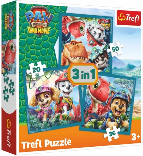 Puzzle 3 w 1 Psi Patrol (Paw Patrol) Dino Movie – Dino Wyspa
