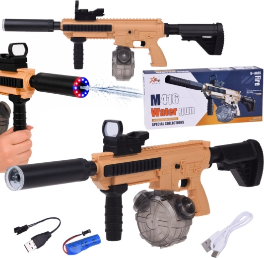 Elektryczny pistolet na wodę M416 z podświetleniem LED