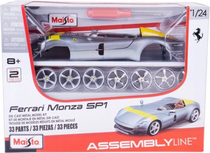 Maisto Ferrari Monza SP1 srebrny zestaw do składania auta 1:24