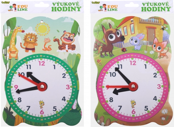 Edukacyjne papierowe zegary – 2 motywy