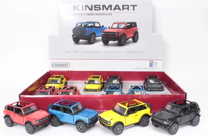 Ford Bronco open top 2022 – metalowy model z napędem naciągowym (pull-back)