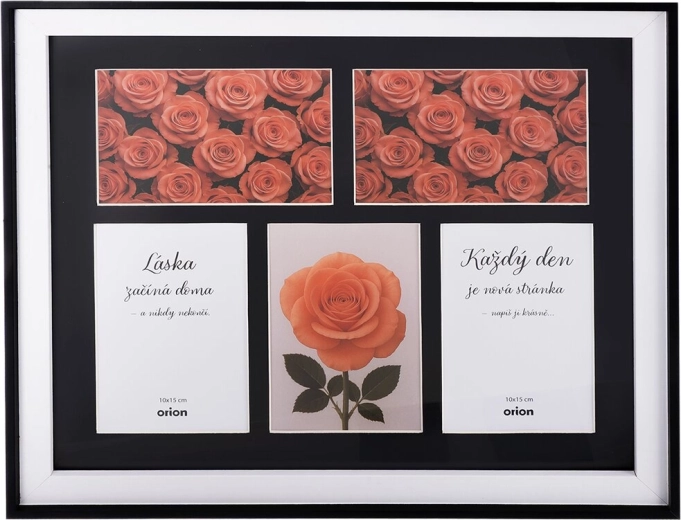 Drewniana ramka na zdjęcia – kolaż na 5 fotografii 10 × 15 cm, czarna