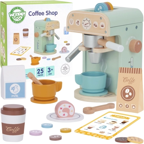 Drewniany ekspres do kawy Woopie Green Cukiernia Barista 25 szt.