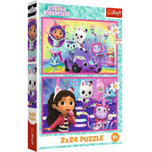 Puzzle 2x24 Zabawy z Gabby - Domek Gabby Tref 34433