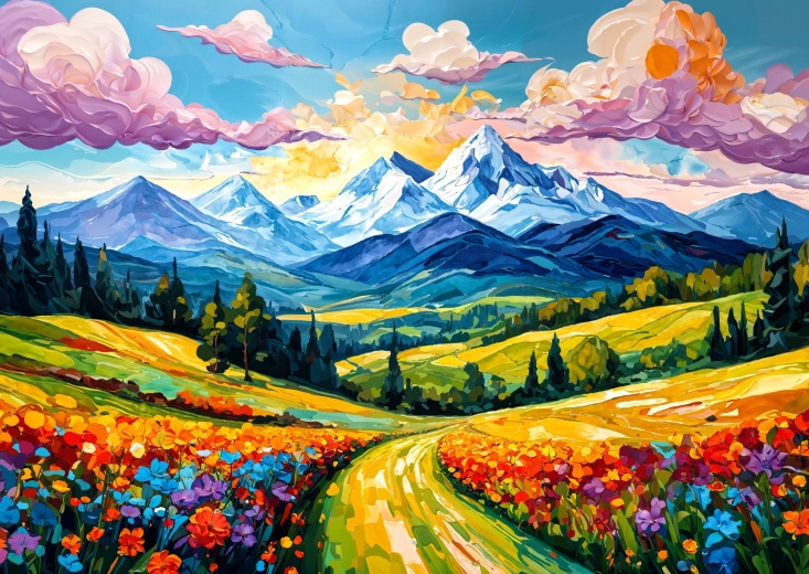 Puzzle Enjoy Kwiatowa dolina 1000 elementów